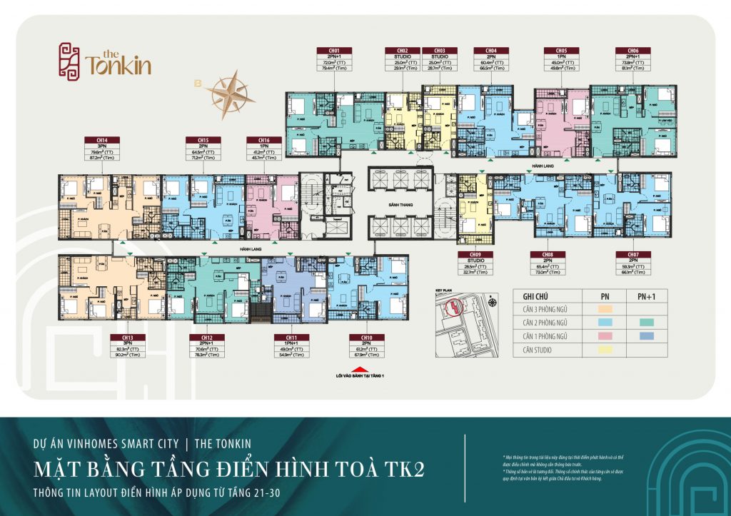mặt bằng tầng điển hình tk2 the tonkin
