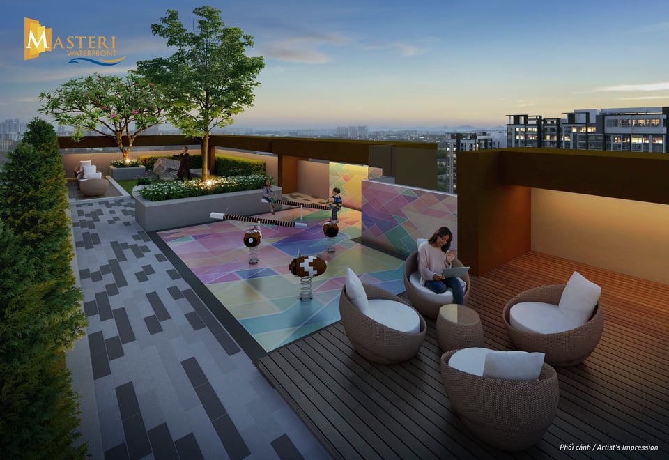 Khu roofdeck dành cho trẻ em và các bậc phụ huynh thư giãn mỗi ngày. 